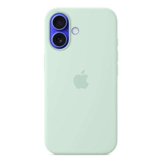 Custodia Apple MDGP4ZM/A MagSafe per iPhone 16, in silicone riciclato, acquamarina, 6,1"