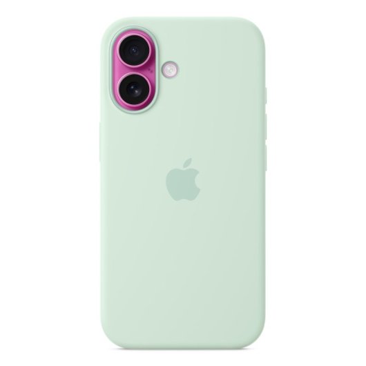 Custodia Apple MDGP4ZM/A MagSafe per iPhone 16, in silicone riciclato, acquamarina, 6,1"