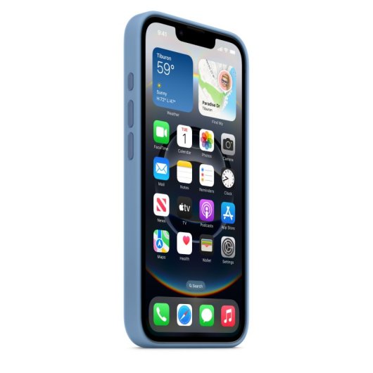 Funda de silicona Apple iPhone 16e Azul invierno microfibra y silicona reciclada 6.1?