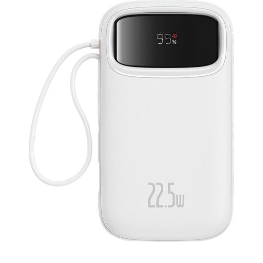 Power Bank Baseus Qpow2 10000mAh 22,5W Dual-Kabel Display Weiß Lithium Polymer