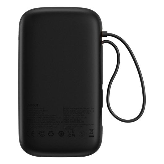 Powerbank Baseus QPOW 2 10000 mAh 22,5 W Lithium Schwarz Doppelkabel