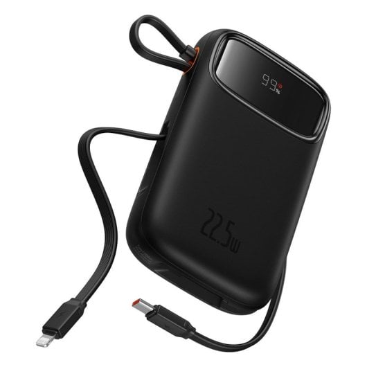 Powerbank Baseus QPOW 2 10000 mAh 22,5 W Lithium Schwarz Doppelkabel