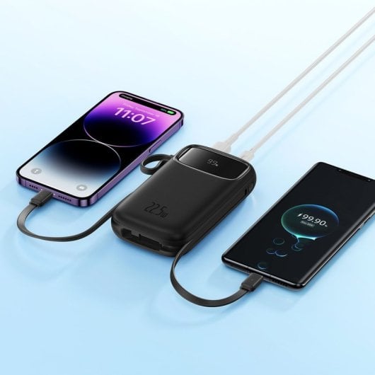 Powerbank Baseus QPOW 2 10000 mAh 22,5 W Lithium Schwarz Doppelkabel