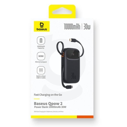 Powerbank Baseus Qpow 2 10000 mAh 30W Schwarz Power Delivery Schnellladung