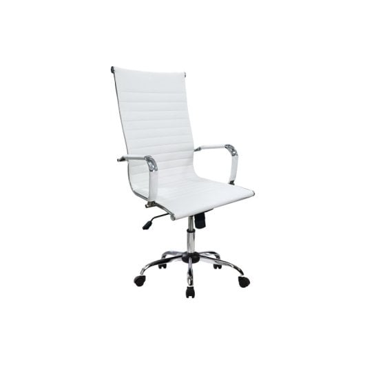 Silla de oficina Equip 651017 acolchada blanca algodón polipiel nylon REACH