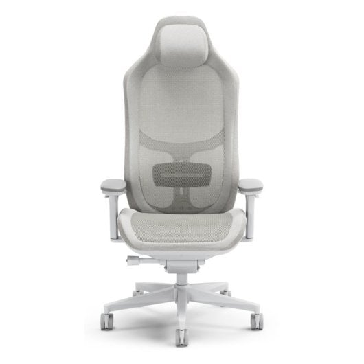 Fractal Design Gaming-Stuhl mit 4D-Armlehnen und verstellbarer Höhe, Alcantara-Netzrückenlehne, weiß