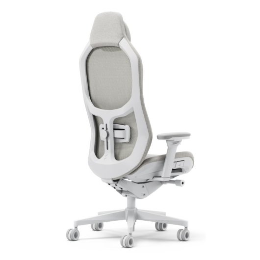 Fractal Design Gaming-Stuhl mit 4D-Armlehnen und verstellbarer Höhe, Alcantara-Netzrückenlehne, weiß