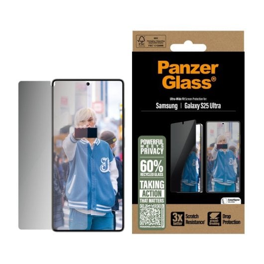 Protection d'écran en verre trempé PanzerGlass pour Samsung Galaxy S25 Ultra