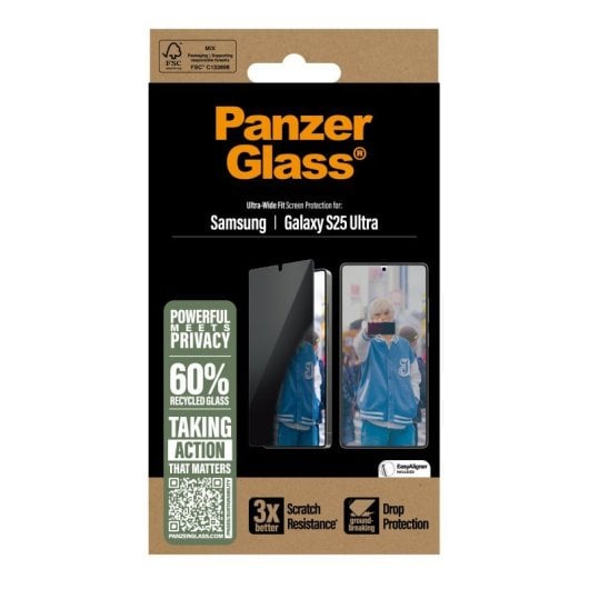 Protection d'écran en verre trempé PanzerGlass pour Samsung Galaxy S25 Ultra