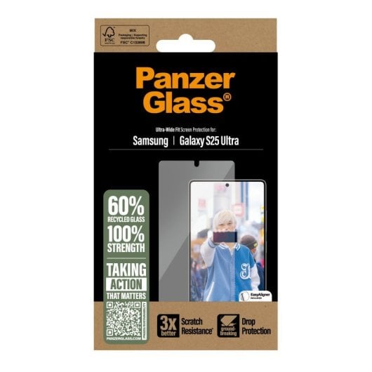 Protector de pantalla PanzerGlass Samsung Galaxy S25 Ultra ultra-wide fit sin burbujas 1 pieza