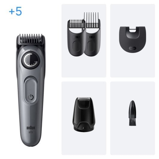 Braun BeardTrimmer 3 BT3560 Barttrimmer Akku 40 2 cm Schwarz, Grau