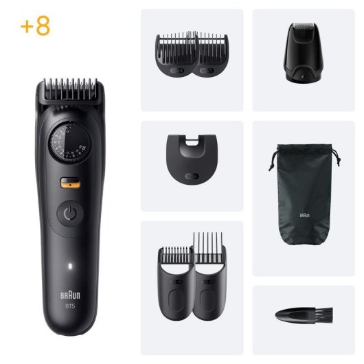 Aparador de Barba Braun BT5560 Recarregável 120min Seco e Molhado 40 Ajustes 2 Pentes Carga Rápida