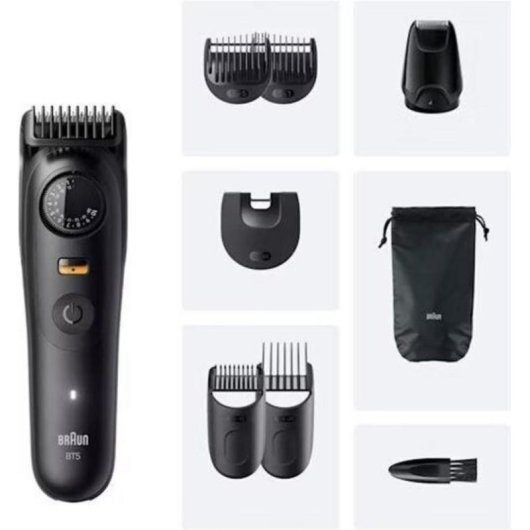 Aparador de Barba Braun BT5560 Recarregável 120min Seco e Molhado 40 Ajustes 2 Pentes Carga Rápida