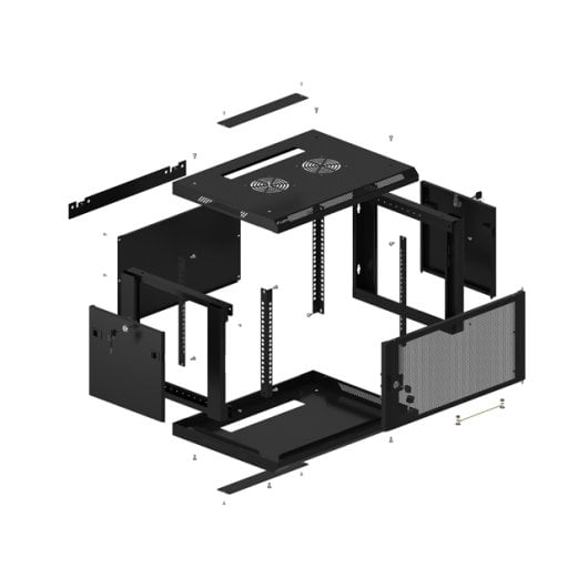 Bastidor de pared Lanberg WF01-6406-23B 6U 60kg Negro IP20 Autoinstalable
