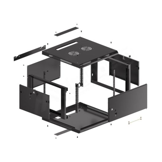 Bastidor Lanberg WF01-6606-00B 6U 60kg Schwarz Wandmontage Bastidor