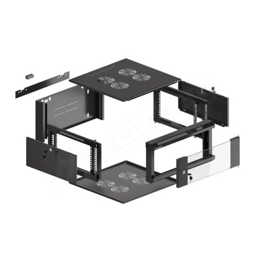 Bahut Lanberg WFFA-5604-10B 4U 60 kg avec serrure et rails de montage