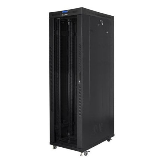 Rack Lanberg FF01-6242-12BL 42U Preto 1200kg com Vidro e Painel LCD