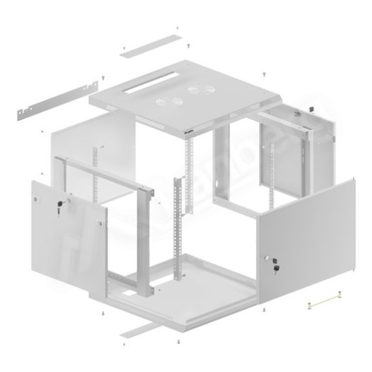 Bastidor de pared Lanberg WF01-6609-00S 9U IP20 60kg 600x600x512mm Gris RAL7035