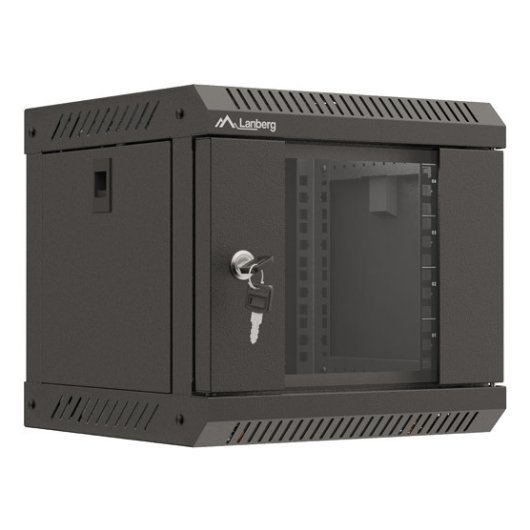 Bastidor de pared Lanberg WF11-3304-10B 4U 10" Cristal Templado Negro IP20 30kg
