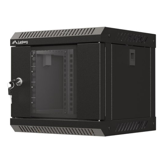 Bastidor de pared Lanberg WF11-3304-10B 4U 10" Cristal Templado Negro IP20 30kg