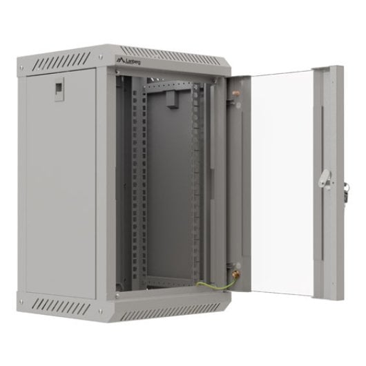 Bastidor de pared Lanberg WF11-3309-10S 9U 30kg Cristal Templado Gris IP20 Rieles Gestión de cables