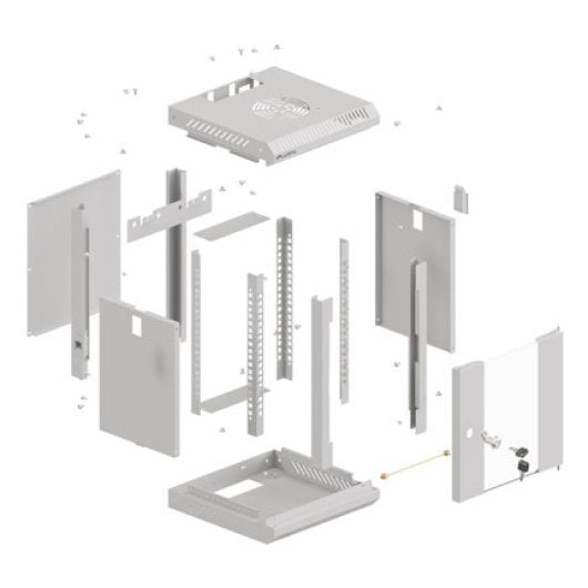 Bastidor de pared Lanberg WF11-3304-10S 10" 4U 30kg vidrio templado gris IP20 montaje propio