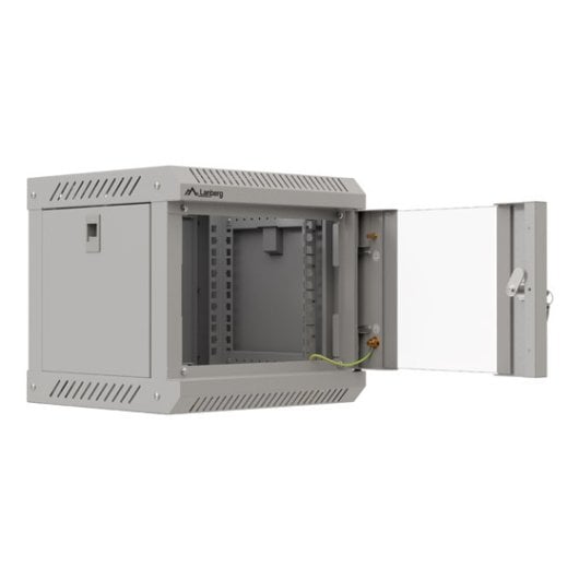 Bastidor de pared Lanberg WF11-3304-10S 10" 4U 30kg vidrio templado gris IP20 montaje propio