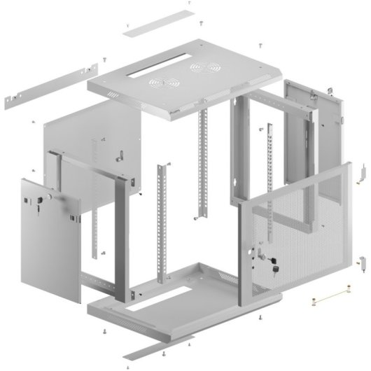 Armário de Parede Lanberg WF01-6409-23S 19" 9U Cinza RAL7035 60kg