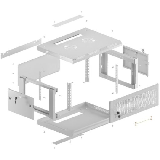Râtelier Lanberg WF01-6404-23S 19" 4U Mur ENTRAÎNEMENT Gris IP20
