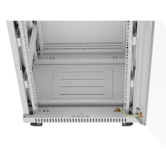 Rack de pie Lanberg FF01-6615-12SL 15U 1200kg termostato LCD IP20 gris puertas vidrio/metal