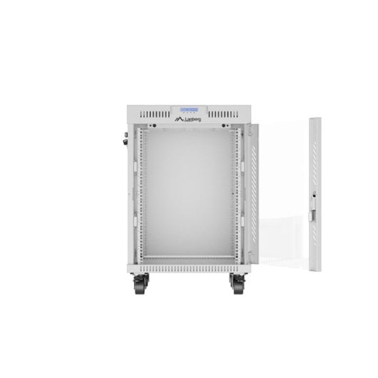 Rack de pie Lanberg FF01-6615-12SL 15U 1200kg termostato LCD IP20 gris puertas vidrio/metal