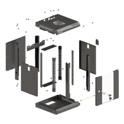 Wandrack Lanberg WF11-3306-10B 6U 30 kg Tastatursperre Kabelmanagement Wandrack