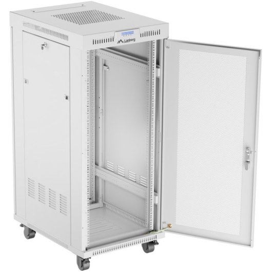 19" Lanberg FF01-6827-23SL Serverschrank 27U 690mm Tiefe Self-Assembly Grau RAL7035