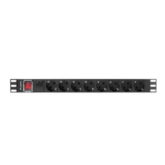 Régua de tomadas Lanberg PDU-08F-0200-BK 8 tomadas proteção interruptor rack