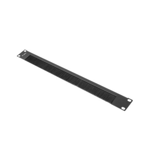 Panel pasacables Lanberg AK-1103-B con cepillo Metal Negro 1U 19"