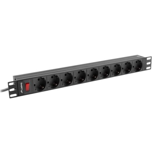 PDU Lanberg PDU-09F-0300-BK Básico 9 Saídas AC 300 cm Horizontal 1U Rack Preto