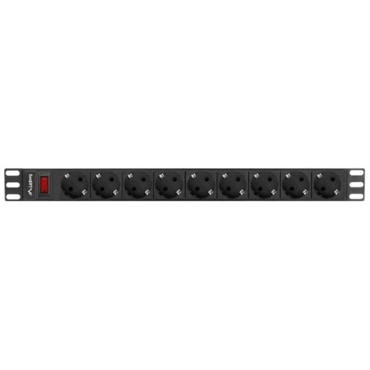 Steckdosenleiste Lanberg PDU-09F-0300-BK 9 Steckplätze Schalter Schutz Aluminium Rack