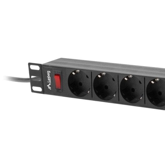 Steckdosenleiste Lanberg PDU-09F-0300-BK 9 Steckplätze Schalter Schutz Aluminium Rack