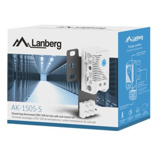 Termostato Lanberg AK-1505-S Gris ABS IP20 30W 2.5U 250V 10A 97.3x67.8x43mm