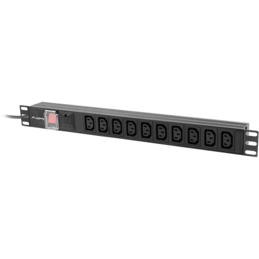 PDU Lanberg PDU-10I-0200-IEC-BK 1U Horizontal 10 Saídas AC Preto