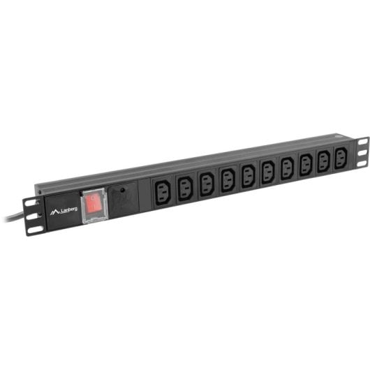 PDU Lanberg PDU-10I-0200-IEC-BK 1U Horizontal 10 Saídas AC Preto