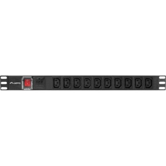 Multiprise Lanberg PDU-10I-0200-IEC-BK 10 prises C13 Protection Interrupteur LED 1U