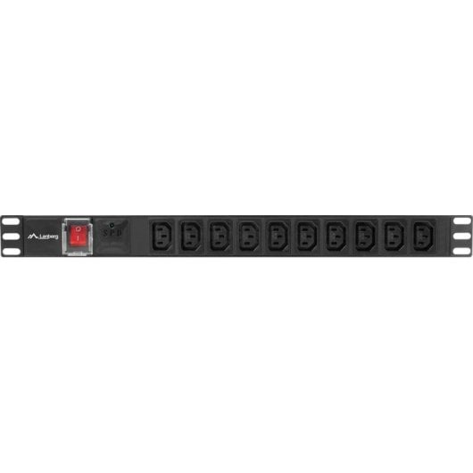 PDU Lanberg PDU-10I-0200-IEC-BK 1U Horizontal 10 Saídas AC Preto