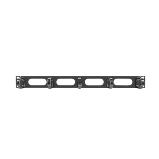 Panel de gestión de cables Lanberg AK-1205-B 1U 19" Metal Plástico 5 aros Negro