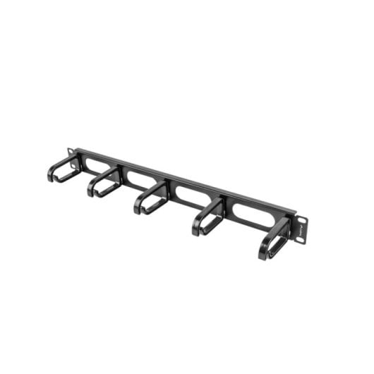 Panel de gestión de cables Lanberg AK-1205-B 1U 19" Metal Plástico 5 aros Negro