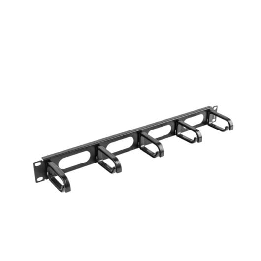 Panel de gestión de cables Lanberg AK-1205-B 1U 19" Metal Plástico 5 aros Negro