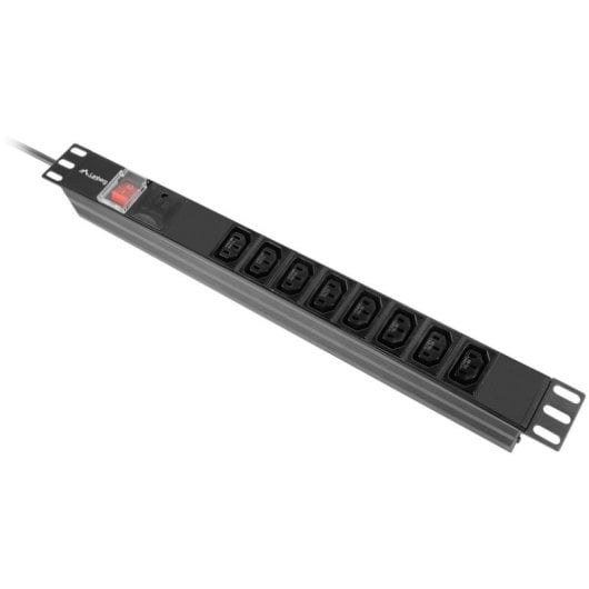 PDU Lanberg PDU-08I-0200-C20-BK 8 Saídas AC 16A Rack 1U Preto Alumínio