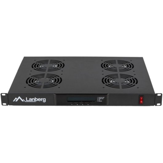 Ventilationspaneel Lanberg AK-1503-B 19" 4 Lüfter Thermostat Schwarz Ventilationspaneel Lanberg AK-1503-B 19" 4 Lüfter Thermostat Schwarz