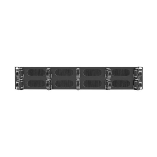 Panel gestión cables Lanberg AK-1204-B 2U 19" 10 asas negro metal plástico RAL9004