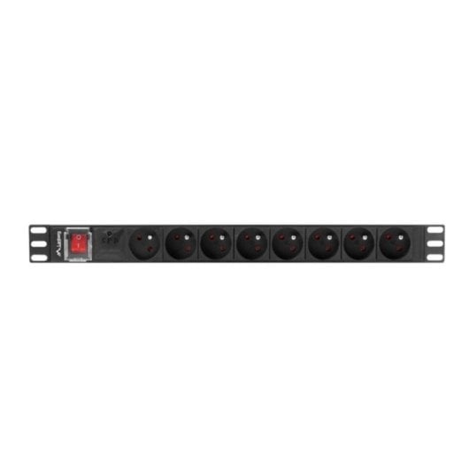 Régua de tomadas Lanberg PDU-08E-0200-BK 8 tomadas proteção interruptor rack 1U